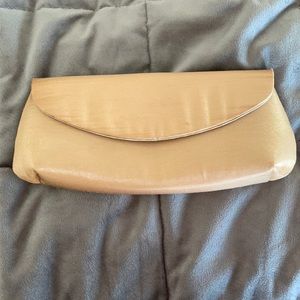 Satin gold clutch